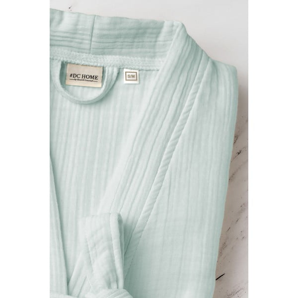 Mėtų spalvos iš muslino chalatas S/M Kimono – Foutastic-image-3