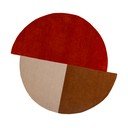 Rankų darbo raudonos plytų spalvos iš vilnos apvalios formos kilimas ø 150 cm Mia Segment – Flair Rugs