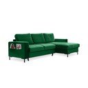 Žalia aksominė kampinė sofa Miuform Lofty Lilly, dešinysis kampas