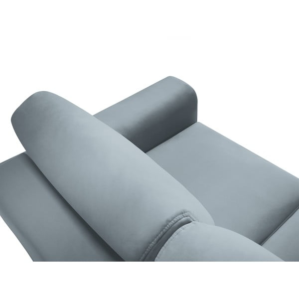Šviesiai mėlynos spalvos iš velveto sulankstoma/su sandėliavimo vieta sofa 235 cm Kyoto – Cosmopolitan Design-image-4