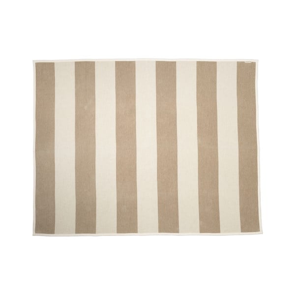 Smėlio spalvos/kreminės spalvos iš vilnos mišinio antklodė ir pledas 140x180 cm Bob Mud Vanilla – Pappelina