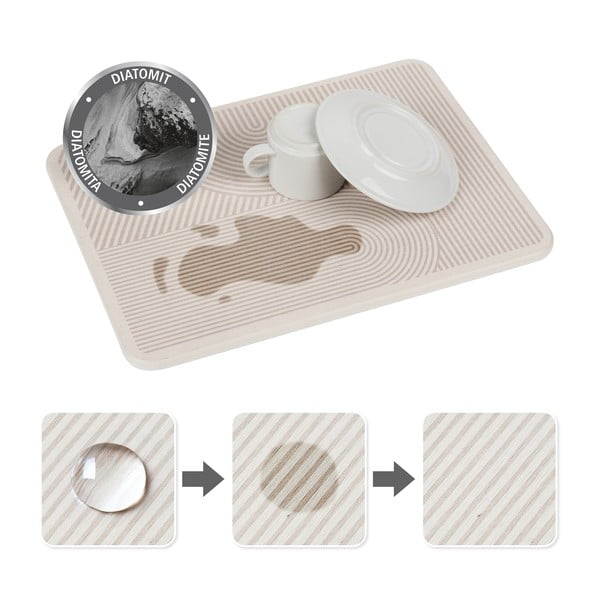 Smėlio spalvos iš diatomito indų džiovinimo padėkliukas 40x30 cm Damon – Wenko-image-3