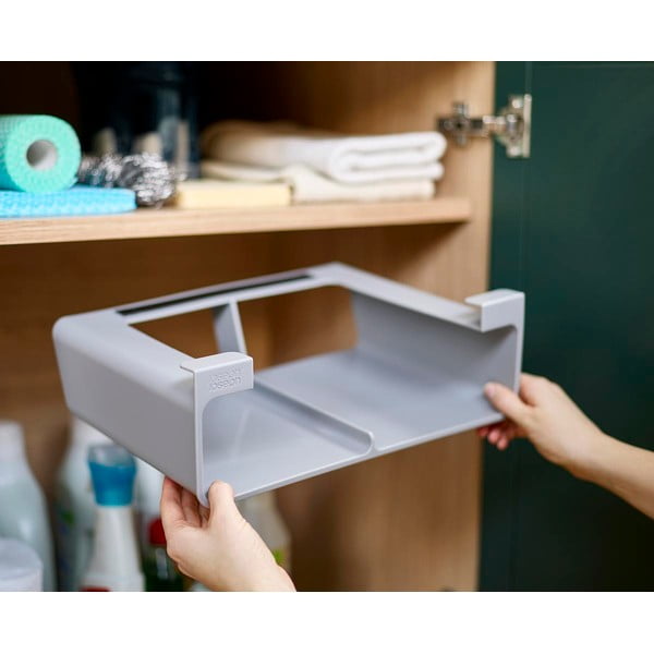 Pakabinamas pilkos spalvos iš plastiko virtuvinės folijos ir popierinio rankšluosčio laikiklis CupboardStore – Joseph Joseph-image-3
