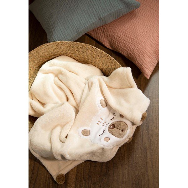 Vaikiškas pledas smėlio spalvos iš medvilnės 75x120 cm Teddy – Mijolnir-image-2