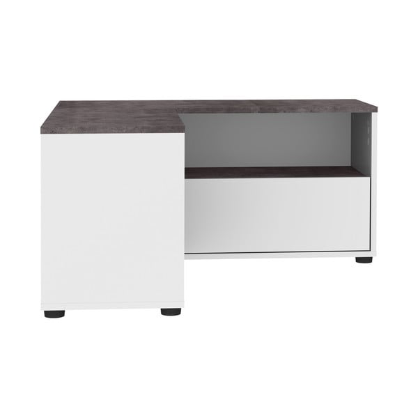 TV spintelė baltos spalvos/pilkos spalvos su betono dekoru 90x45 cm Angle – TemaHome-image-2