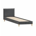 Viengulė lova tamsiai pilkos spalvos audiniu dengta su lovos grotelėmis 90x200 cm Tina – Ropez