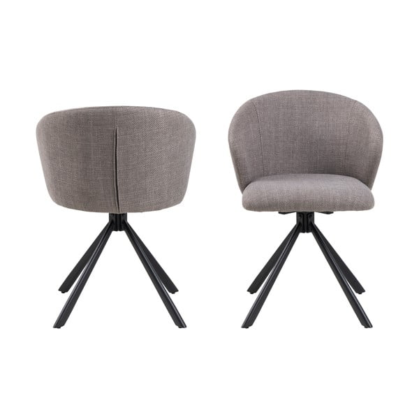 Pilkos spalvos iš audinio valgomojo kėdžių komplektas 2 vnt. Pippa – Actona-image-2