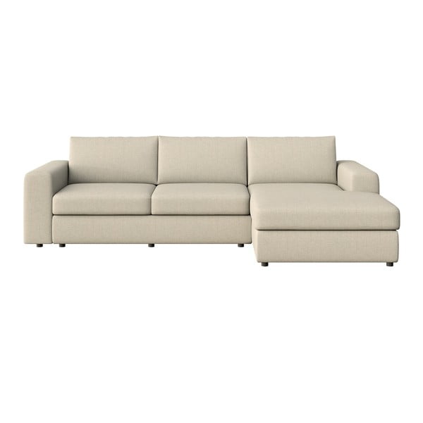 Smėlio spalvos kampinė sofa (su dešiniuoju kampu/su gultu) Baga – Rodier
