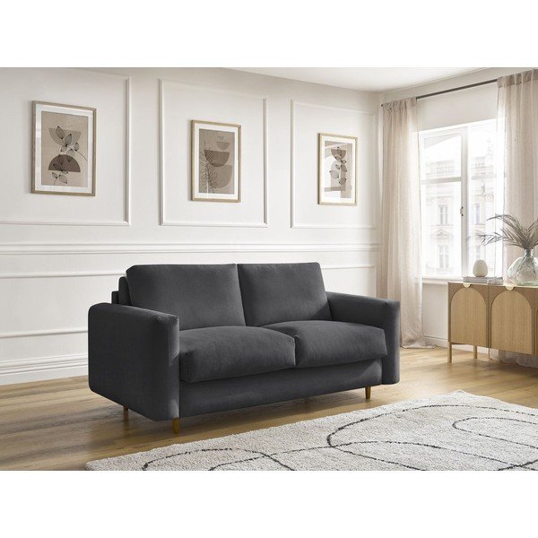 Juodos spalvos sofa miegojimui/sulankstoma 200 cm Cocoone – Bobochic Paris-image-1