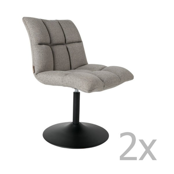 2 šviesiai pilkos spalvos baro kėdžių rinkinys