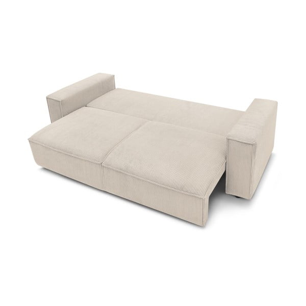 Sulankstoma sofa smėlio spalvos iš kordinio velveto 245 cm Nihad – Bobochic Paris-image-4