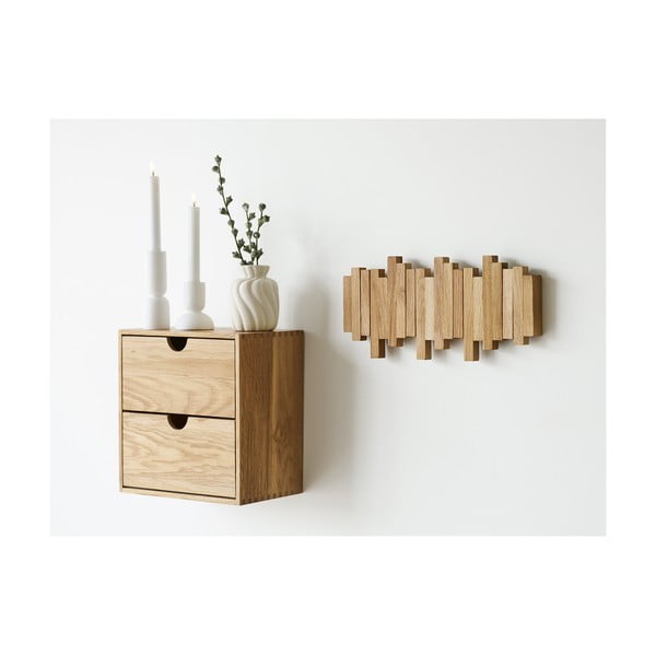 Natūralios spalvos iš ąžuolo masyvo sieninė lentyna 3 cm Caltra – House Nordic-image-2