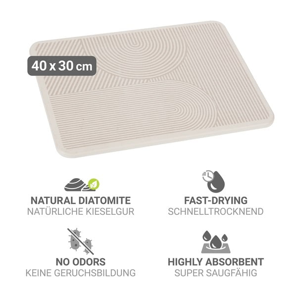 Smėlio spalvos iš diatomito indų džiovinimo padėkliukas 40x30 cm Damon – Wenko-image-4