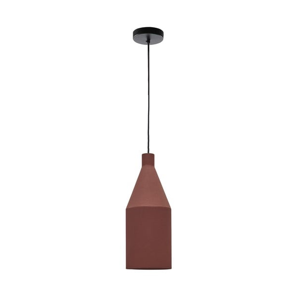 Terakotos spalvos kabantis šviestuvas ø 15 cm su metaliniu gaubtu Peralta – Kave Home