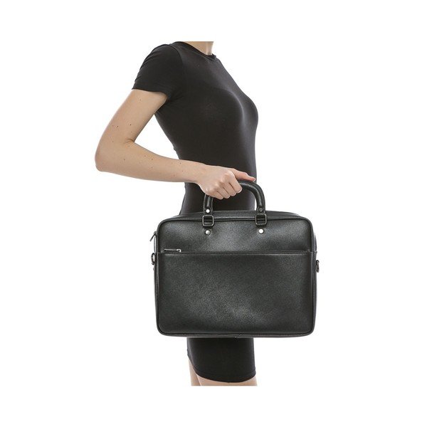 Juoda unisex odinė Sofia Cardoni Plurra rankinė-image-3