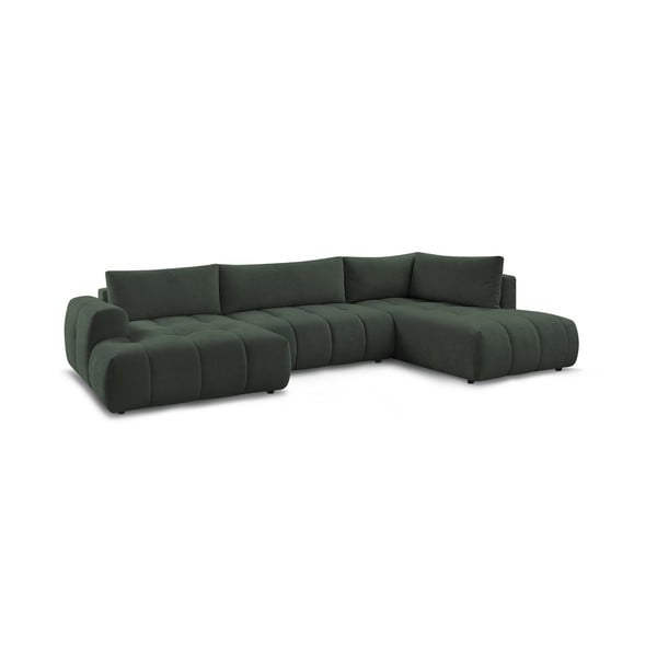 Žalios spalvos sulankstoma/su sandėliavimo vieta kampinė sofa (su dešiniuoju kampu/„U“ formos) Fuji – Bobochic Paris-image-3