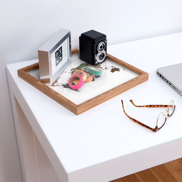 Medinis dekoratyvinis serviravimo padėklas Map, 40 x 40 cm-image-1