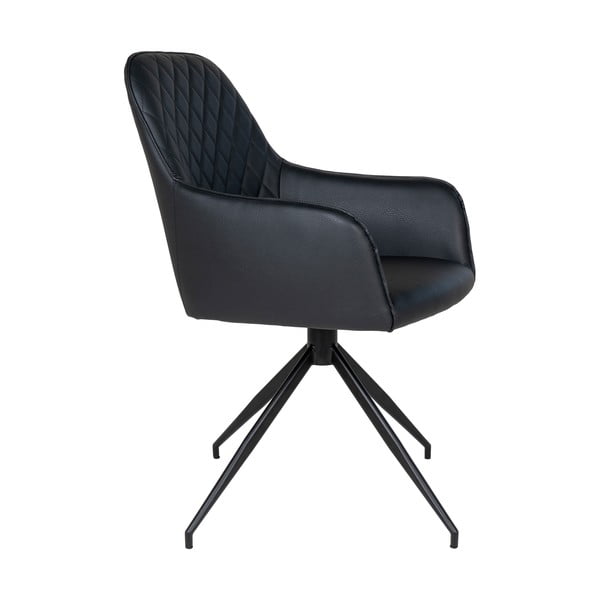 Juodos spalvos iš audinio valgomojo kėdė Harbo – House Nordic-image-3