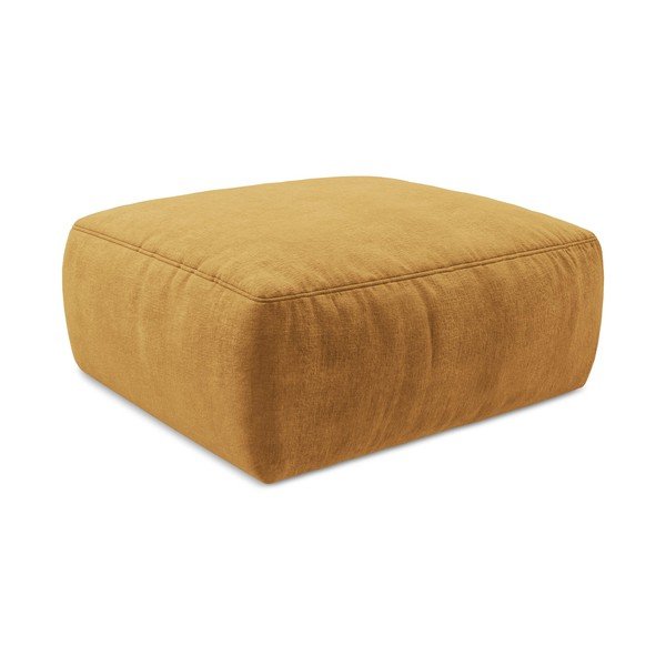 Garstyčių spalvos taburetė iš šenilinio audinio Kuki – Makamii-image-3