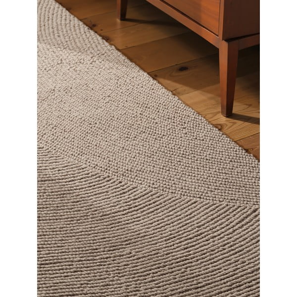 Rankų darbo smėlio spalvos iš vilnos kilimas 80x200 cm Calmio – Hanse Home-image-3