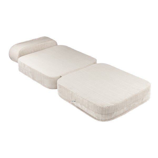 Kreminės spalvos iš kordinio velveto vaikiškas krėslas Flip – Wigiwama-image-2