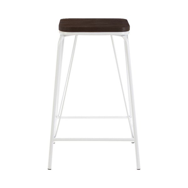 Baltos spalvos/tamsios natūralios spalvos iš guobos masyvo taburetė District – Premier Housewares-image-2