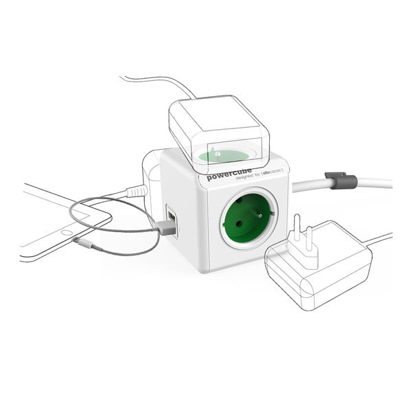 Kištukinis lizdas 13 cm PowerCube Extended USB – Cubenest-image-2