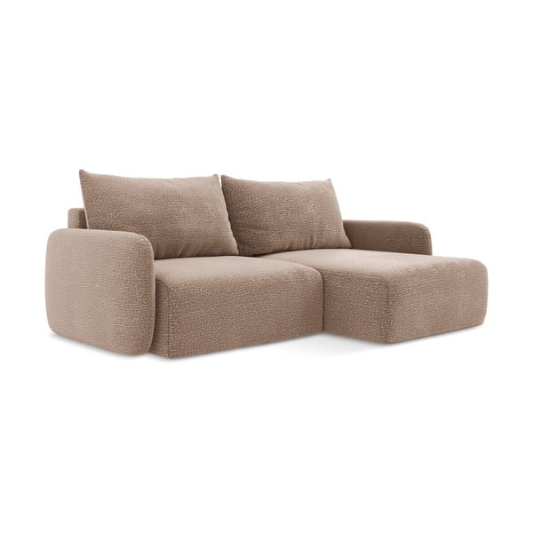 Šviesiai rudos spalvos sulankstoma/su sandėliavimo vieta kampinė sofa (su dešiniuoju kampu) Kalena – Makamii-image-3