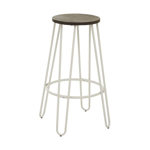 Baltos spalvos/natūralios spalvos iš guobos masyvo baro taburetė (sėdynės aukštis 75 cm) District – Premier Housewares