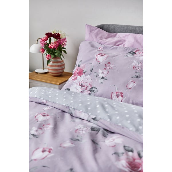 Rožinė vienvietė medvilninė patalynė Bonami Selection Belle, 140 x 220 cm-image-4