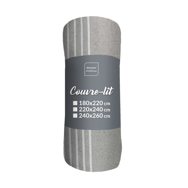 Pilkos spalvos lovatiesė 240x260 cm Adele – douceur d'intérieur