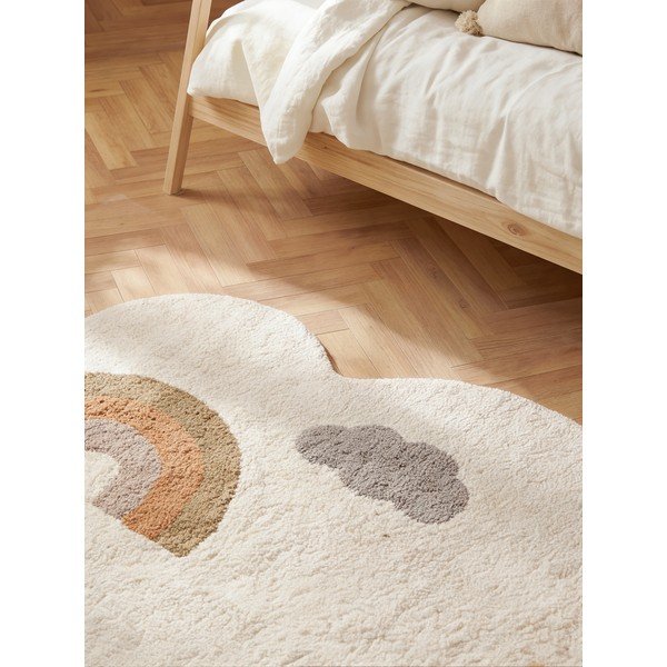 Skalbiamas/rankų darbo kreminės spalvos iš medvilnės vaikiškas kilimas 140x200 cm Snuggle Willy – Hanse Home-image-3