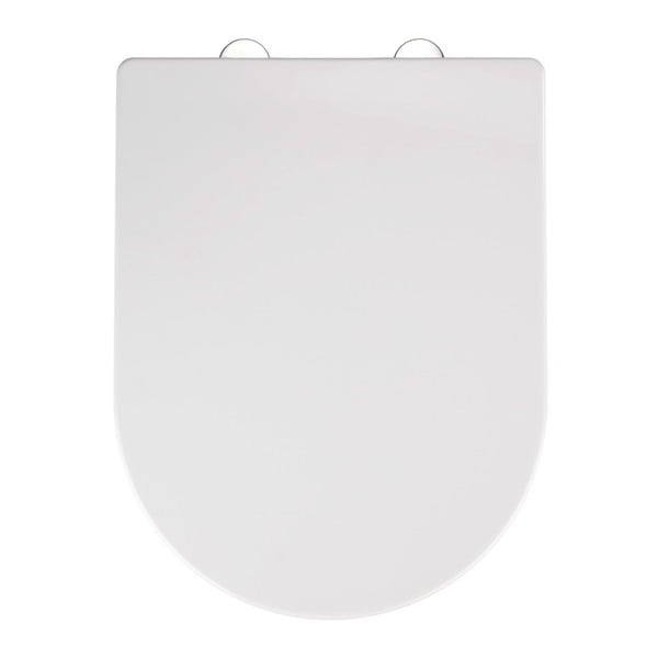 Balta klozeto sėdynė su lengvo uždarymu funkcija Wenko Calla, 47 x 35,5 cm