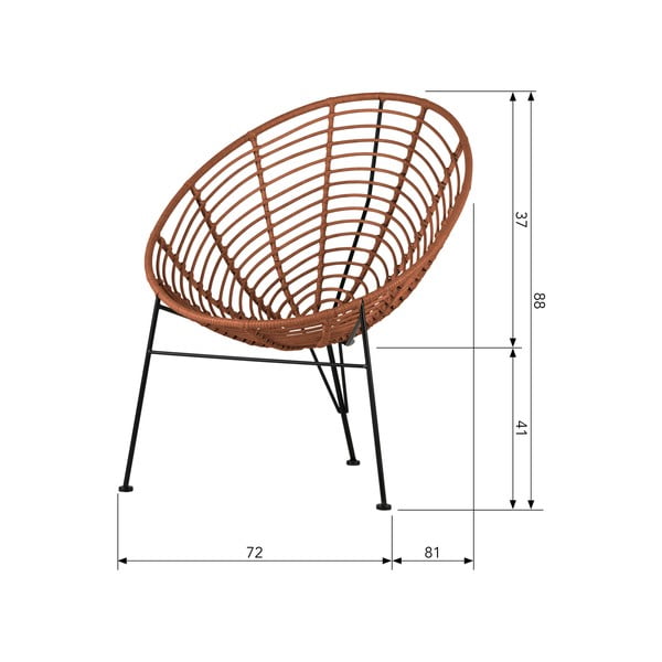 Raudonas krėslas WOOOD Jane-image-4