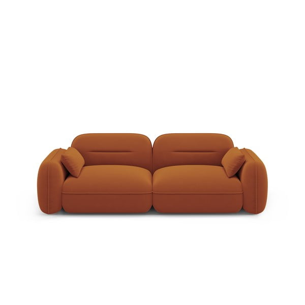 Iš velveto sofa oranžinės spalvos 230 cm Audrey – Interieurs 86