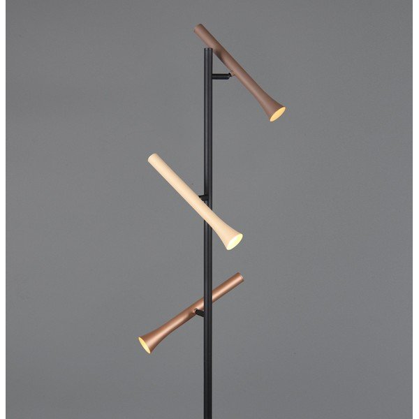 Pastatomas šviestuvas juodos spalvos LED (aukštis 150 cm) su metaliniu gaubtu Fiato – Trio-image-1