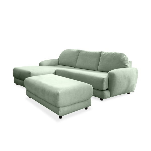 Šviesiai žalia kampinė sofa-lova (kairysis kampas) Comfy Claude - Miuform