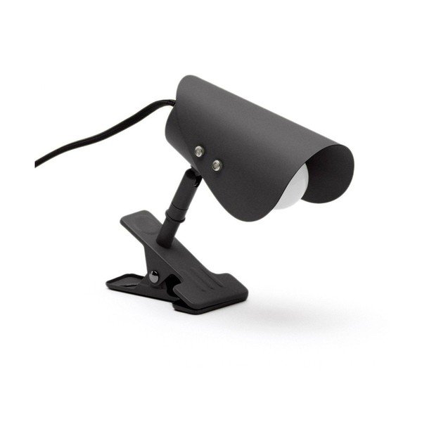 Juodos spalvos iš metalo stalinis šviestuvas su segtuku (aukštis 16 cm) Jula – Kave Home