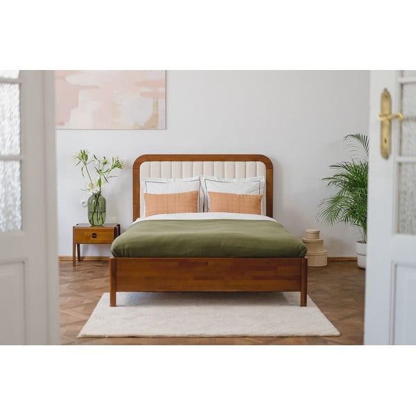 Šviesiai ruda bukmedžio medienos dvigulė lova Skandica Visby Modena, 180 x 200 cm-image-4