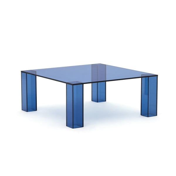 Mėlynos spalvos iš stiklo kavos staliukas 85x85 cm Adularia – Kave Home