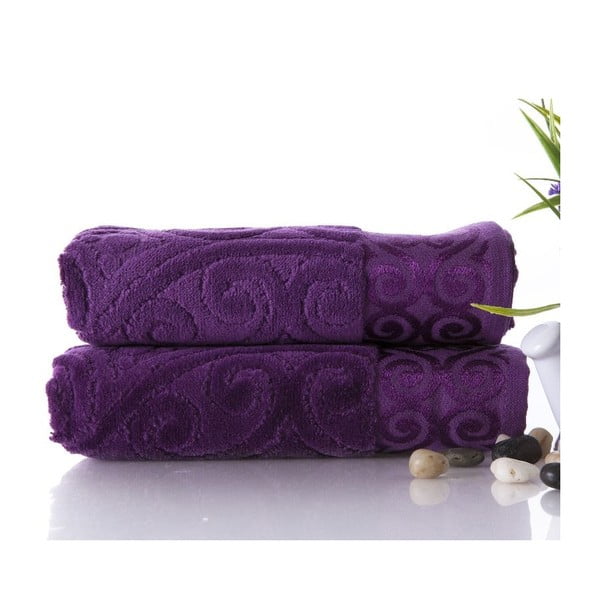 2 rankšluosčių rinkinys "Hanzade Purple", 50x90 cm