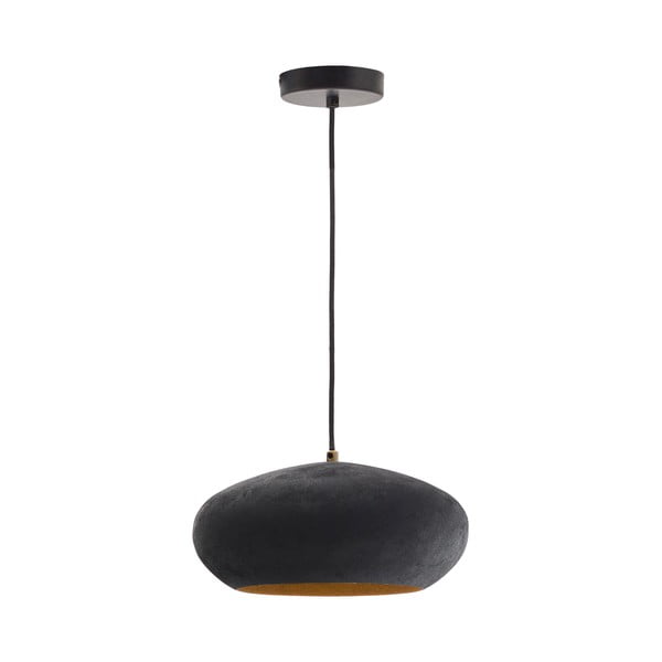 Juodos spalvos kabantis šviestuvas ø 30 cm su metaliniu gaubtu Inda – Kave Home