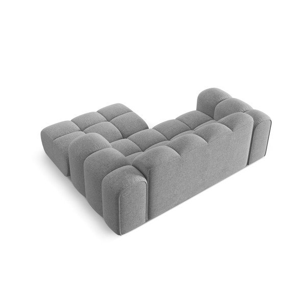 Šviesiai pilkos spalvos iš šenilinio audinio kampinė sofa (su dešiniuoju kampu/su gultu) Treno – Cosmopolitan Design-image-3