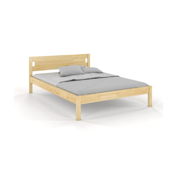 Natūralios spalvos dvigulė lova iš pušies medienos 120x200 cm Laxbaken - Skandica
