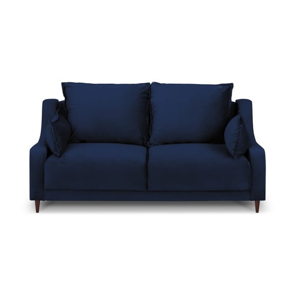 Tamsiai mėlyna aksominė sofa Mazzini Sofos Freesia, 150 cm