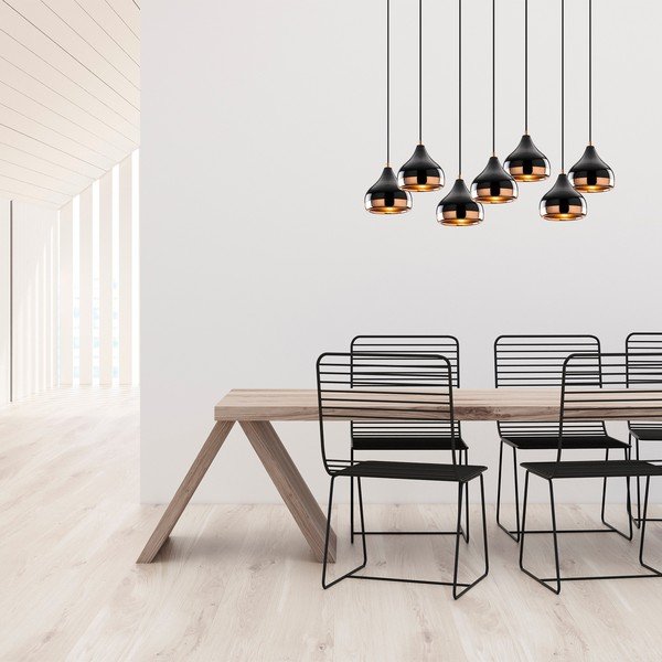 Juodos spalvos/vario spalvos kabantis šviestuvas su metaliniu gaubtu Yildo – Opviq lights-image-1