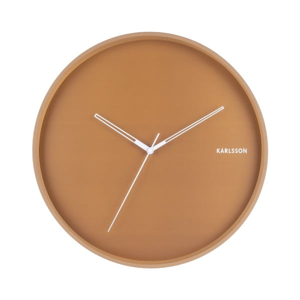 Karamelinės rudos spalvos sieninis laikrodis "Karlsson Hue", ø 40 cm