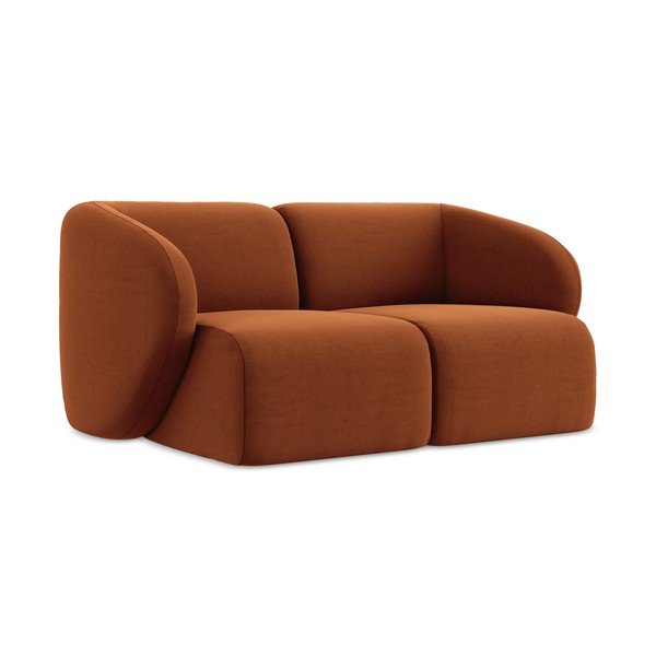 Terakotos spalvos sofa iš velveto 174 cm Lani – Makamii-image-1