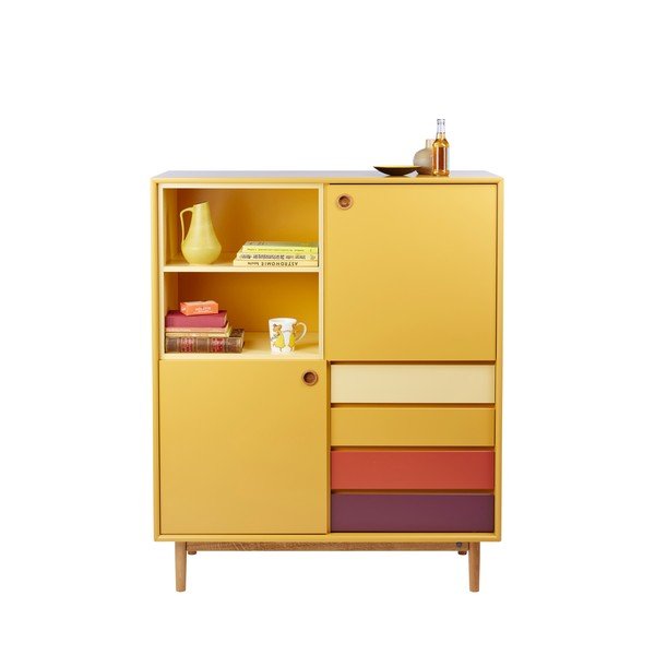 Geltonos spalvos komoda Tom Tailor Color Box, 114 x 137 cm-image-2