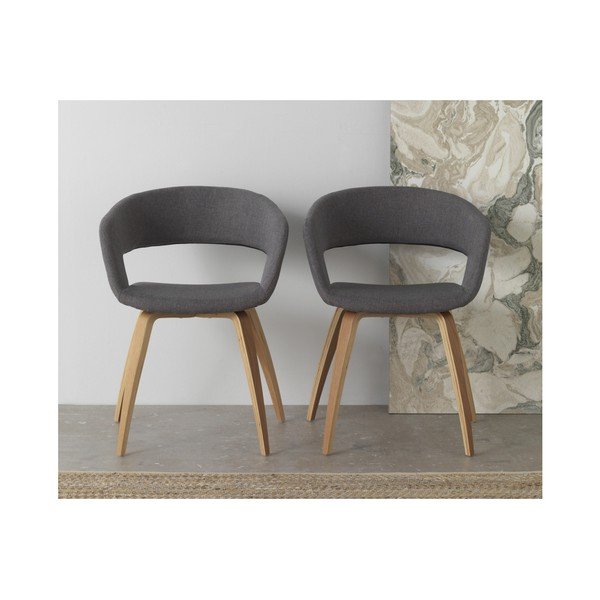 Medinė valgomojo kėdė su pilku apmušalu Geese-image-2